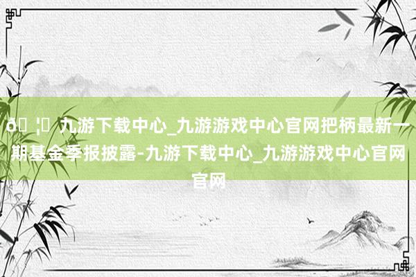 🦄九游下载中心_九游游戏中心官网把柄最新一期基金季报披露-九游下载中心_九游游戏中心官网